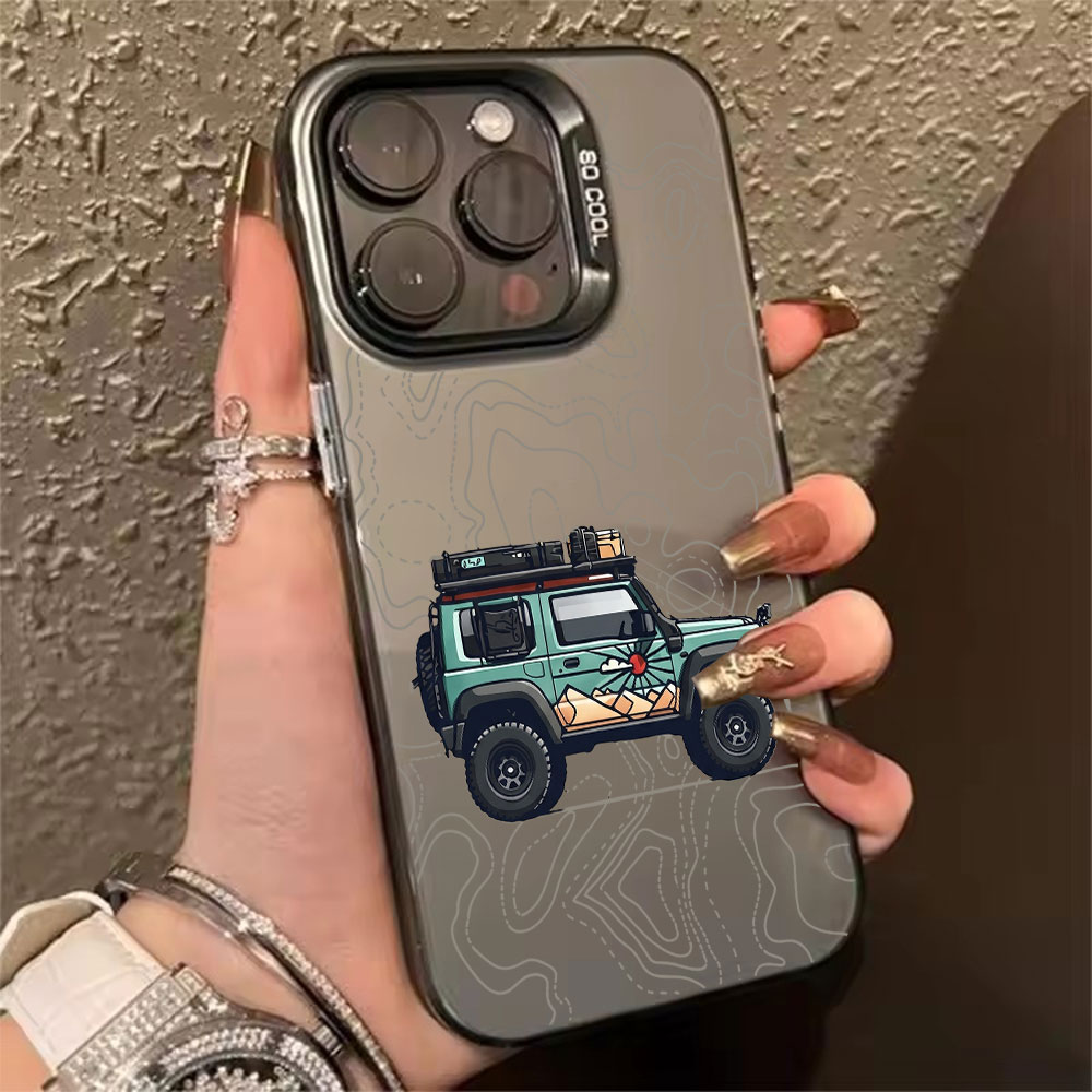 X Phone Accessories - Custodia Rigida Anti-Graffio con Motivo Auto