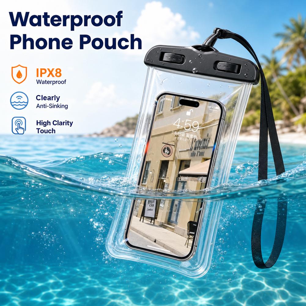 Neck Hanging Phone Holder - Custodia Trasparente Impermeabile per Telefono Cellulare,